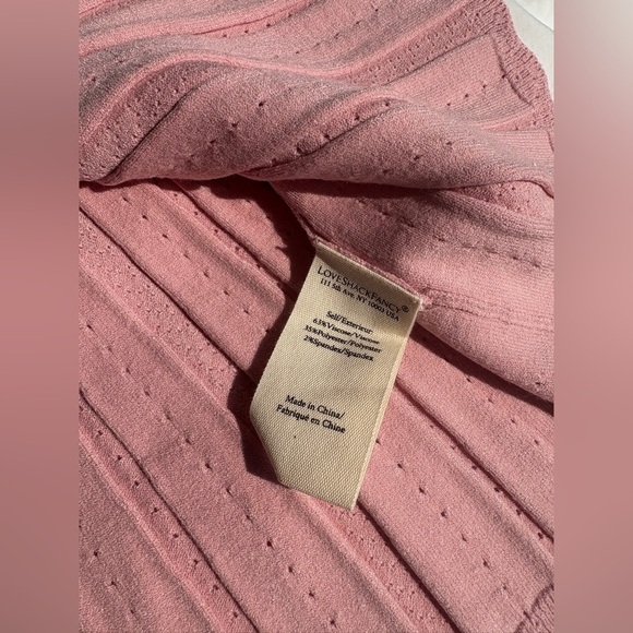 NWT LoveShackFancy Evaluna Stretch Pointelle Mini Dress Fawn Pink | size S - Picture 10 of 12